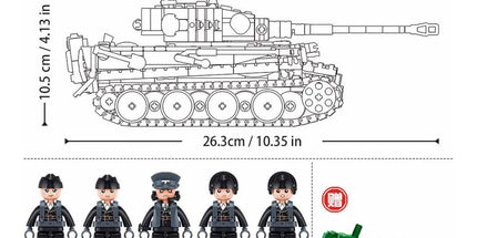 Sluban B1535 Model Kit 1:35 Panther G Tank German Panzer WWII Army Military Building Blocks DIY Construction Set Toy