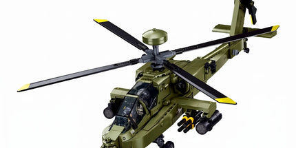 Sluban B1536 Model Kit 1:44 AH-64D Apache Attack Helicopter Chopper Gunship Army Military Air Force Blocks DIY Set Toy