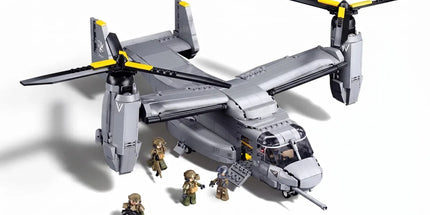 Sluban B1537 Model Kit 1:44 MV-22 Osprey Tiltrotor Helicopter Plane Military Air Force Building Blocks DIY Set Toy
