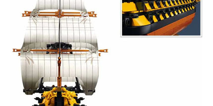 Sluban B1552 Model Kit 1:200 HMS Victory Sailing Battleship Warship Navy Vessel Boat Military DIY Construction Set Toy
