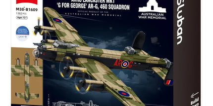 Sluban Model Kit 1:44 Lancaster Bomber G For George Plane WWII RAAF Air Force Military Building Blocks DIY Set Toy Sluban B1609