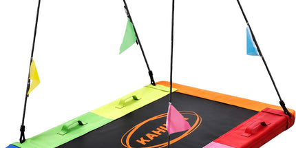 Kahuna Heavy Duty 60 Inch Rectangular Tree Swing With Adjustable 180cm Lifting Ropes Foam Padded Tubes And Full Accessory Kit For Backyard Family Use