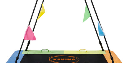 Kahuna Heavy Duty 60 Inch Rectangular Tree Swing With Adjustable 180cm Lifting Ropes Foam Padded Tubes And Full Accessory Kit For Backyard Family Use