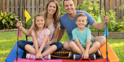 Kahuna Heavy Duty 60 Inch Rectangular Tree Swing With Adjustable 180cm Lifting Ropes Foam Padded Tubes And Full Accessory Kit For Backyard Family Use