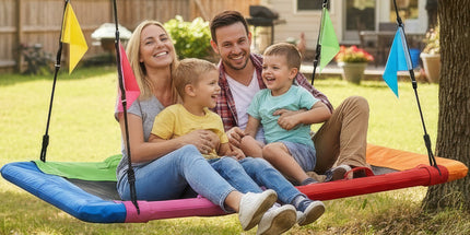 Kahuna Heavy Duty 60 Inch Rectangular Tree Swing With Adjustable 180cm Lifting Ropes Foam Padded Tubes And Full Accessory Kit For Backyard Family Use