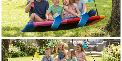 Kahuna Heavy Duty 60 Inch Rectangular Tree Swing With Adjustable 180cm Lifting Ropes Foam Padded Tubes And Full Accessory Kit For Backyard Family Use