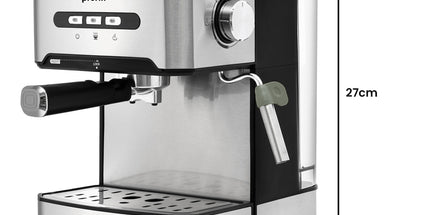 Pronti Breakfast Set with 1.6L Coffee Machine, Silver Noir Toaster & Kettle