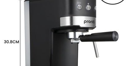 Pronti Breakfast Set with 1.25L Coffee Machine, Silver Noir Toaster & Kettle