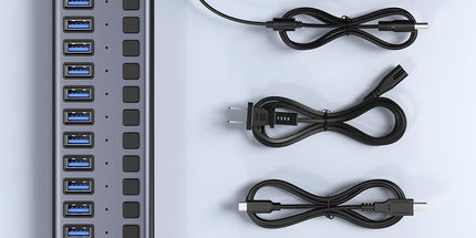 ACASIS HS-716MG USB 3.2 Gen2 10Gbps 12V/8A 16 Port USB-A + On/Off Switch with AC Power Adapter for PC & Laptop