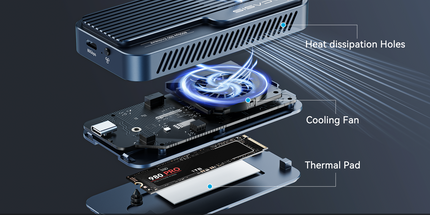 ACASIS TB501PRO USB4 v2 80Gbps M.2 NVMe SSD Enclosure Thunderbolt 5/4/3 6,000MB/s PCIe Gen5 Ready Active Cooling Fan
