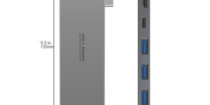 INTACT 9820T 8-in-1 Dual USB-C Adapter for MacBook/Pro HDMI/ Thunderbolt3/USB3.0*3/TypeC/SD/TF