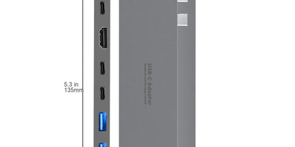 INTACT 9839T Dual USB-C 8-in-1 with Dual HDMI+USB3.0*3+USB-C Female + PD Power Adapter