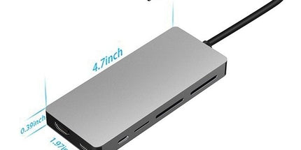 INTACT 9845T 11-in-1 USB-C Adapter HDMI/USB3.0*2/USB2.0*3/TypeC/SD*2/TF/ USB-C PD