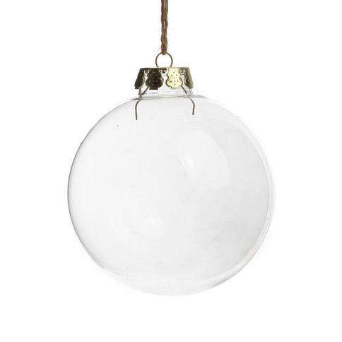 24 Bulk Buy Pack of Glass Bauble 10cm Diameter Round Clear