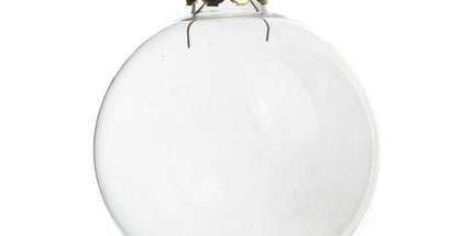 50 Bulk Buy Pack of Glass Bauble 10cm Diameter Round Clear with Silver Cap - table or tree centrepice personal memory theme craft gift