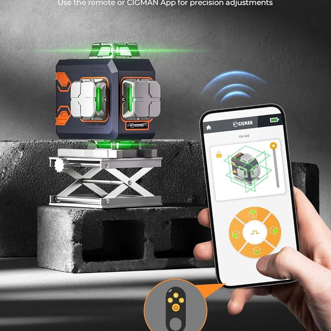 CIGMAN 4x360° 16 Lines Laser Level with Remote&APP Control, Self Leveling CM-S02