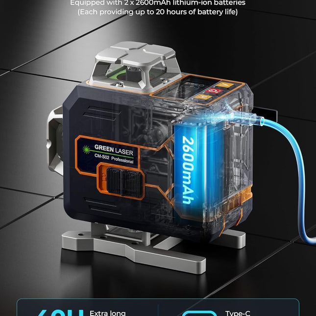 CIGMAN 4x360° 16 Lines Laser Level with Remote&APP Control, Self Leveling CM-S02
