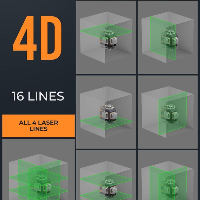 CIGMAN 4x360° 16 Lines Laser Level with Remote&APP Control, Self Leveling CM-S02