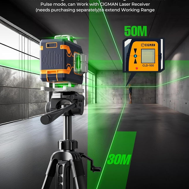 CIGMAN 4x360° 16 Lines Laser Level with Remote&APP Control, Self Leveling CM-S02