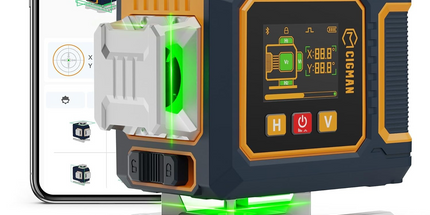 CIGMAN 16 Lines Green Laser Level 4×360° Self Leveling, Side LCD, CMS04