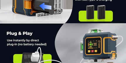 CIGMAN 16 Lines Green Laser Level 4×360° Self Leveling, Side LCD, CMS04