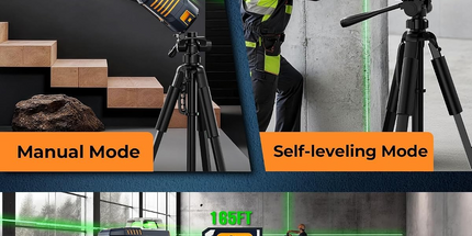 CIGMAN Gesture Control Laser Level with Side Screen Display, 3×360° Green CMS05