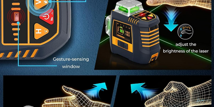 CIGMAN Gesture Control Laser Level with Side Screen Display, 3×360° Green CMS05