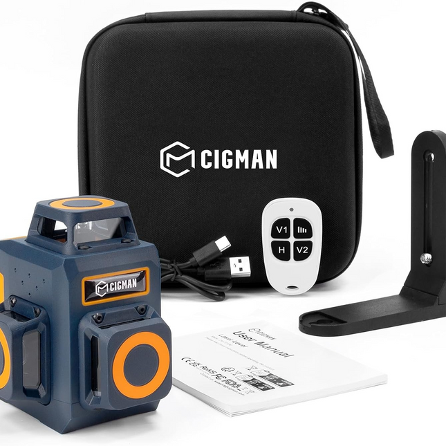 CIGMAN Green Laser Level 3 x 360°, Self-Leveling Construction Laser CM701SE