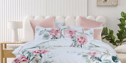 Bianca Coleraine White Floral Printed Bedspread Set Super King
