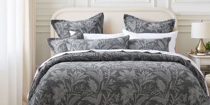 Bianca Maidstone Grey Floral Jacquard Bedspread Set King