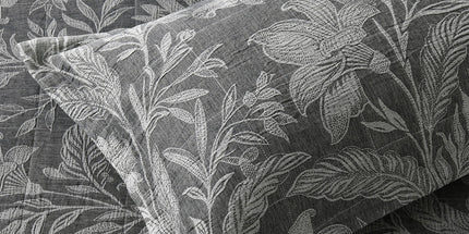 Bianca Maidstone Grey Floral Jacquard Bedspread Set King