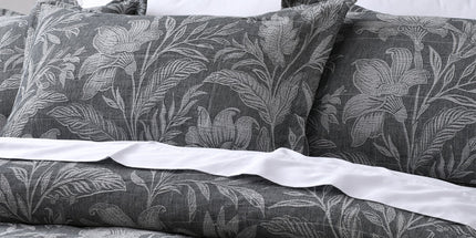 Bianca Maidstone Grey Floral Jacquard Bedspread Set Super King
