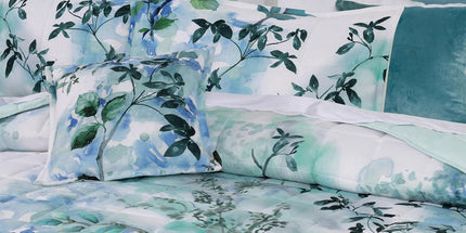 Bianca Woodbury White Botanical Printed Bedspread Set Super King