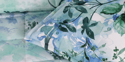 Bianca Woodbury White Botanical Printed Bedspread Set Super King