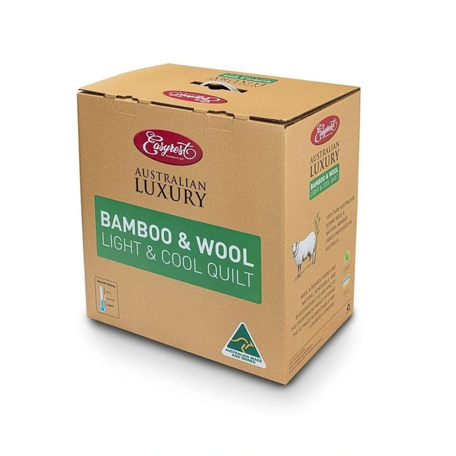 Easyrest Australian Made Light & Cool Bamboo / Wool Quilt for Spring/ Summer Super King