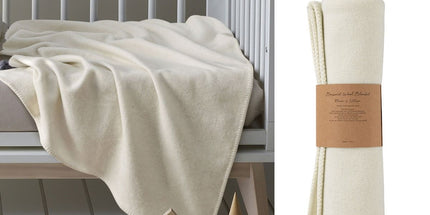 Little Gem Cream Australian Wool Bassinet Blanket 80 x 120 cm