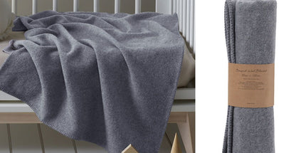 Little Gem Grey Australian Wool Bassinet Blanket 80 x 120 cm