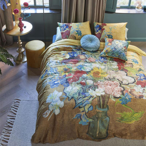 Bedding House Van Gogh Bouquet d'Anniversaire Gold Cotton Sateen Quilt