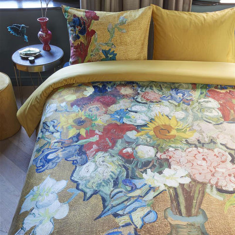 Bedding House Van Gogh Bouquet d'Anniversaire Gold Cotton Sateen Quilt