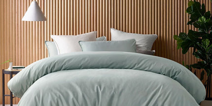 Accessorize 400TC Sage Bamboo Cotton Double Stitch Quilt Cover Set Queen