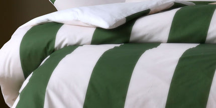 Accessorize Regency Green Striped Washed Cotton Quilt Cover Set Queen