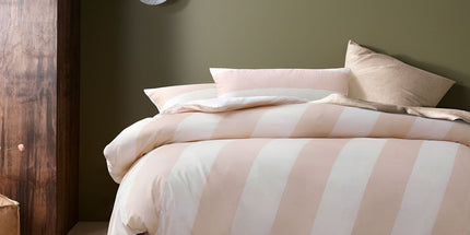 Accessorize Regency Natural Striped Washed Cotton Quilt Cover Set Super King