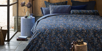PIP Studio Tutti i Fiori Dark Blue Cotton Quilt Cover Set King