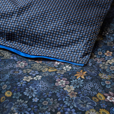 PIP Studio Tutti i Fiori Dark Blue Cotton Quilt Cover Set King