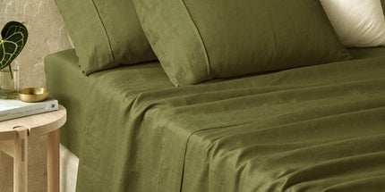 Vintage Design Homewares Hemp Fern Sheet Set Super King