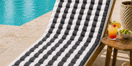 Rans Black Alfresco Cotton Outdoor Indoor Lounge Mat 62 x 194 cm