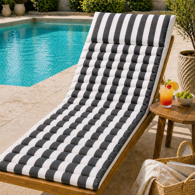 Rans Black Alfresco Cotton Outdoor Indoor Lounge Mat 62 x 194 cm