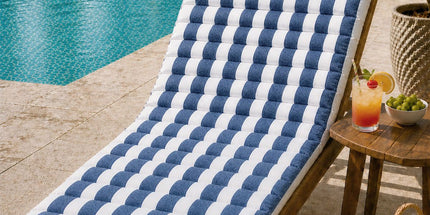 Rans Blue Alfresco Cotton Outdoor Indoor Lounge Mat 62 x 194 cm