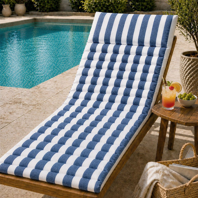 Rans Blue Alfresco Cotton Outdoor Indoor Lounge Mat 62 x 194 cm