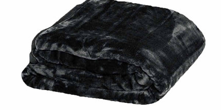 750gsm 3.5kg Double Layer Faux Mink Blanket Queen 200x240 cm Black